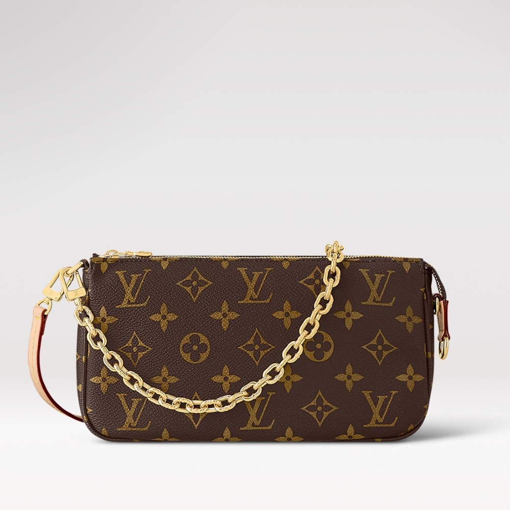 Louis Vuitton Brown and Gold Monogram Clutch